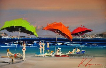 von Palettenmesser Werke - Schönheiten unter Sonnenschirmen bei der Beach Kal Gajoum mit Messer